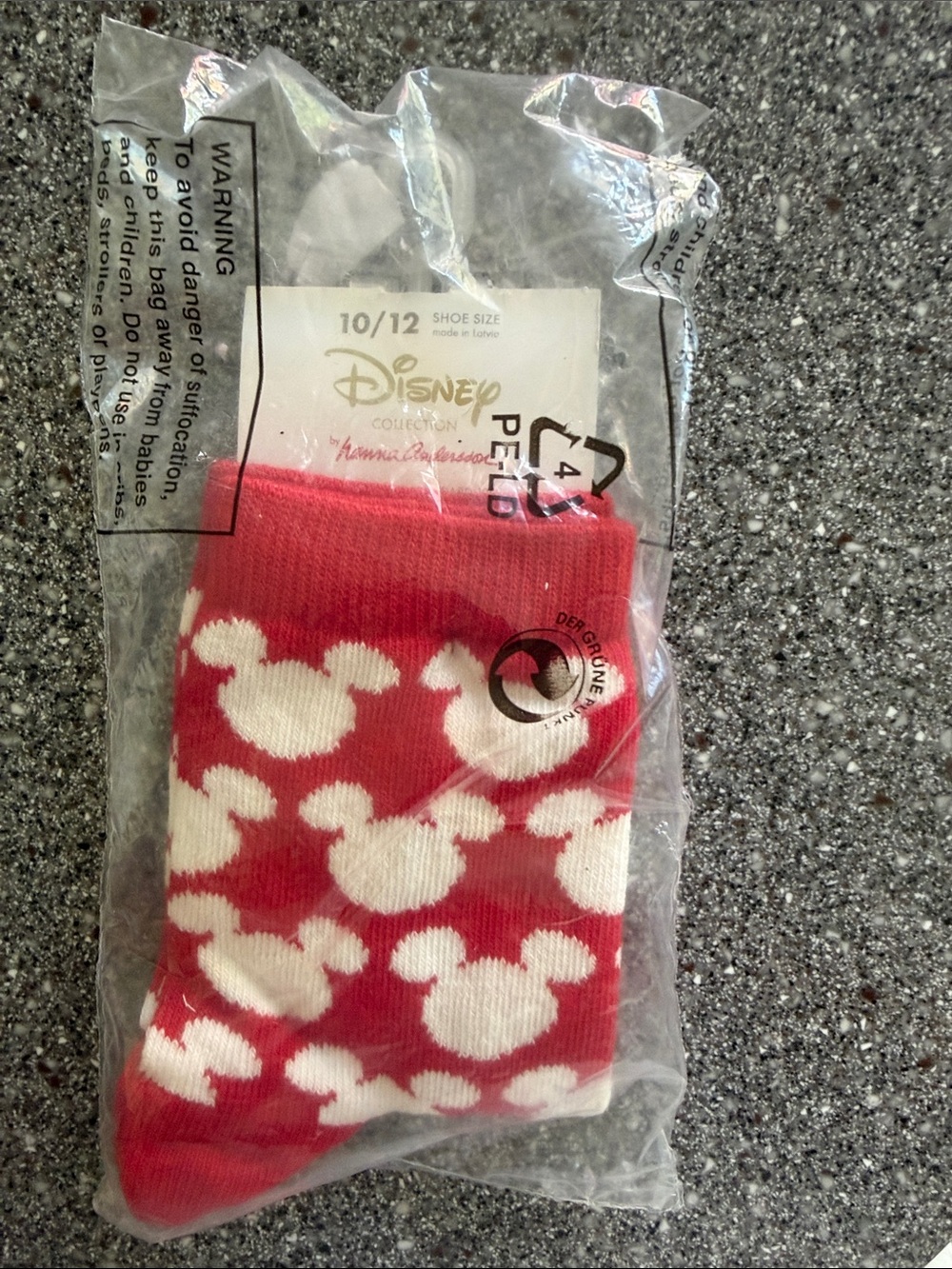 Disney Red and White Mickey Head Kids Socks